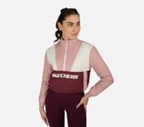 COLORBLOCK 1/2 ZIP JACKET, BURGUNDY/PINK