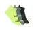 3PK MENS NON TERRY LOW CUT, BLACK/CHARCOAL/LIME
