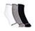 3 Pack of MENS 1/2 TERRY ANKLE, WHITE/BLACK/GREY