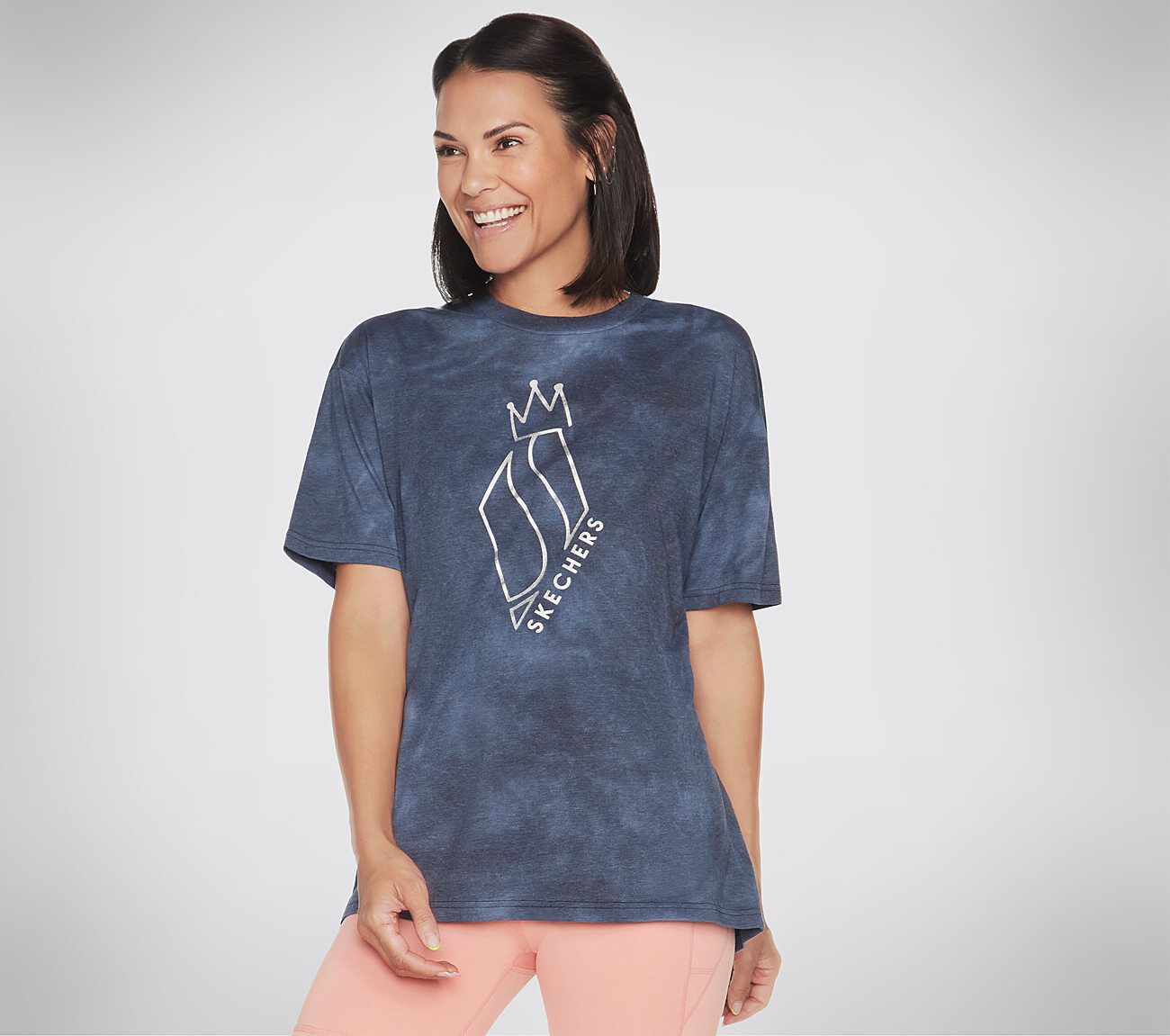 Skechers t deals shirt womens silver
