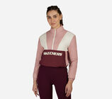 COLORBLOCK 1/2 ZIP JACKET, BURGUNDY/PINK