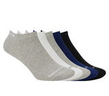 5PK MENS NON TERRY LOW CUT, BLACK/WHITE/GRY