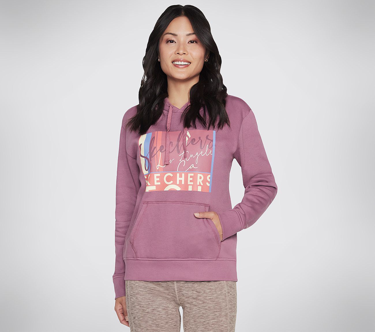 Skechers hoodie mens pink deals