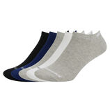 5PK MENS NON TERRY LOW CUT, BLACK/WHITE/GRY