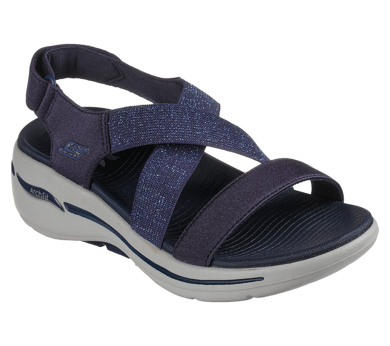 Skechers black hotsell sandals with bling