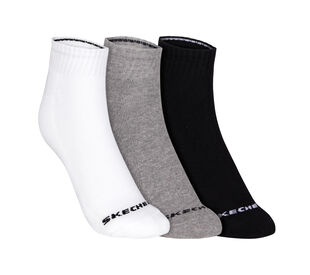 3 Pack of MENS 1/2 TERRY ANKLE, WHITE/BLACK/GREY