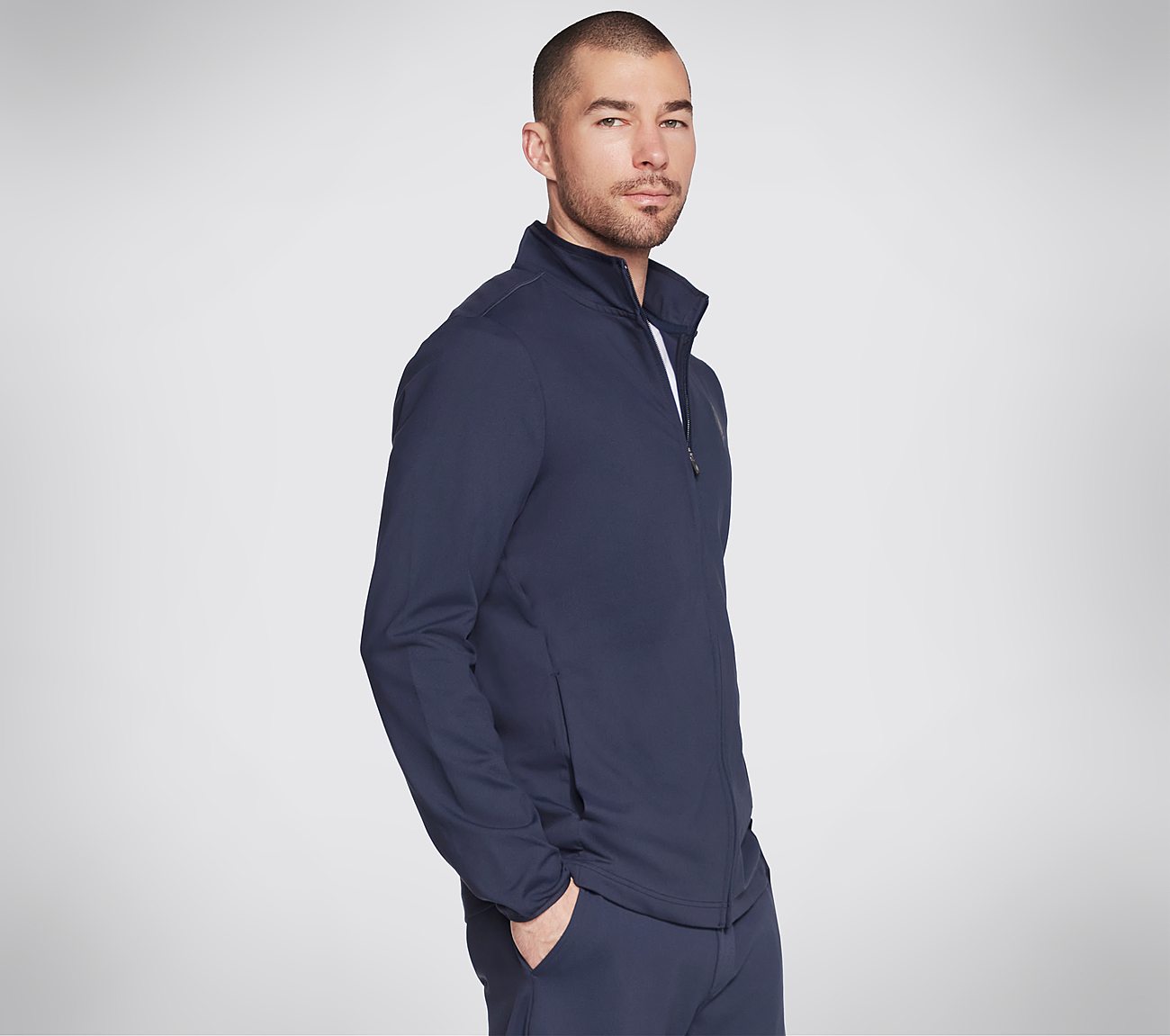 SKECHERS GOFLEX JACKET, NNNAVY Apparel Bottom View