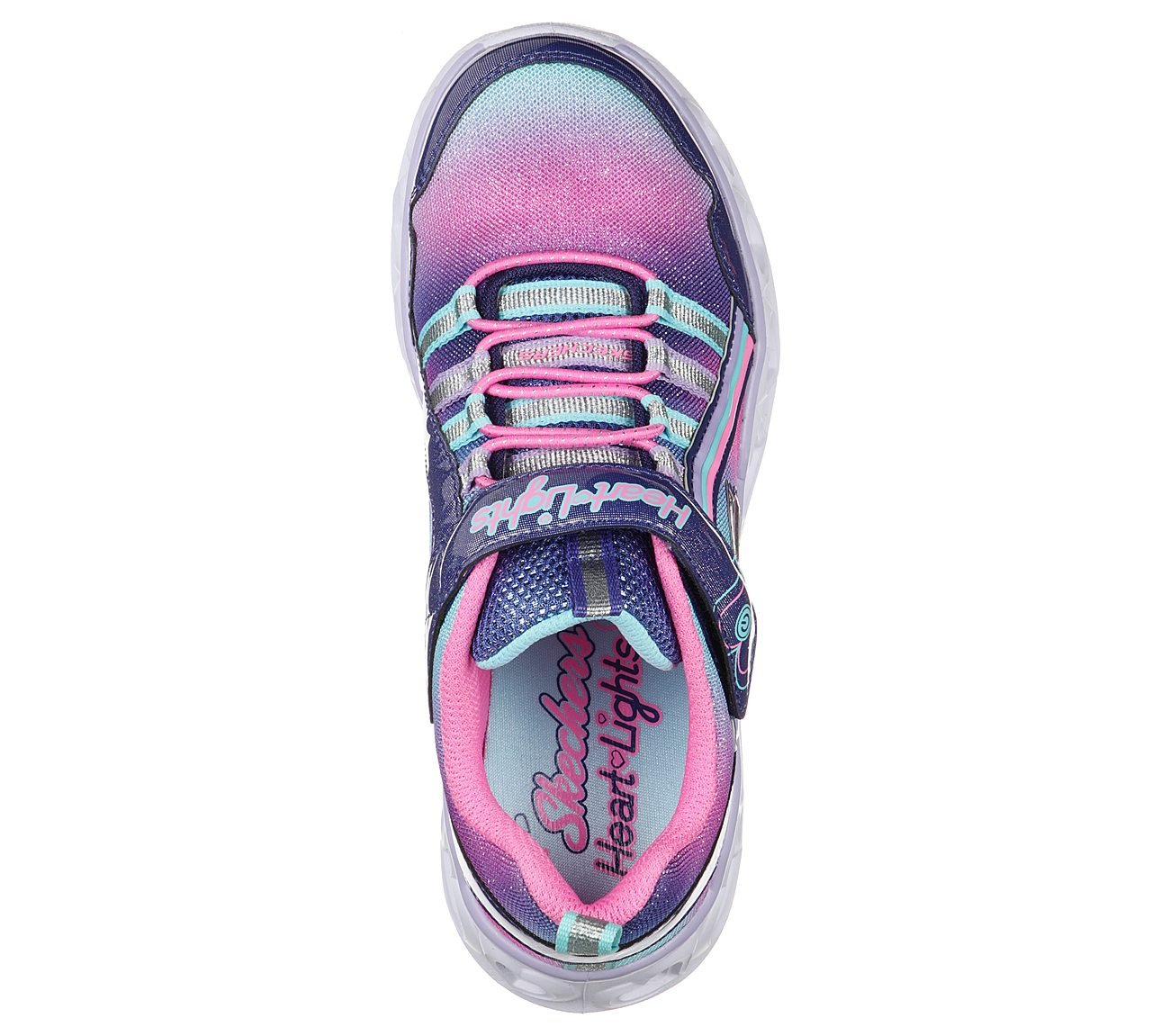 HEART LIGHTS - RAINBOW LUX, NAVY/MULTI Footwear Top View