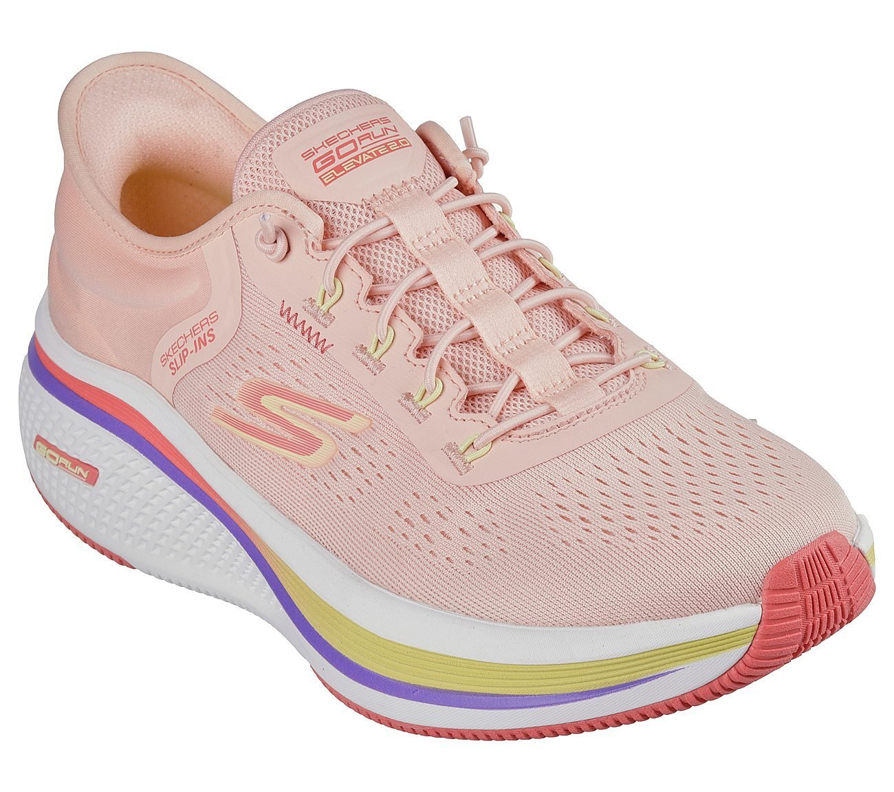 GO RUN ELEVATE 2.0 - BANYAN, PEACH Footwear Right View