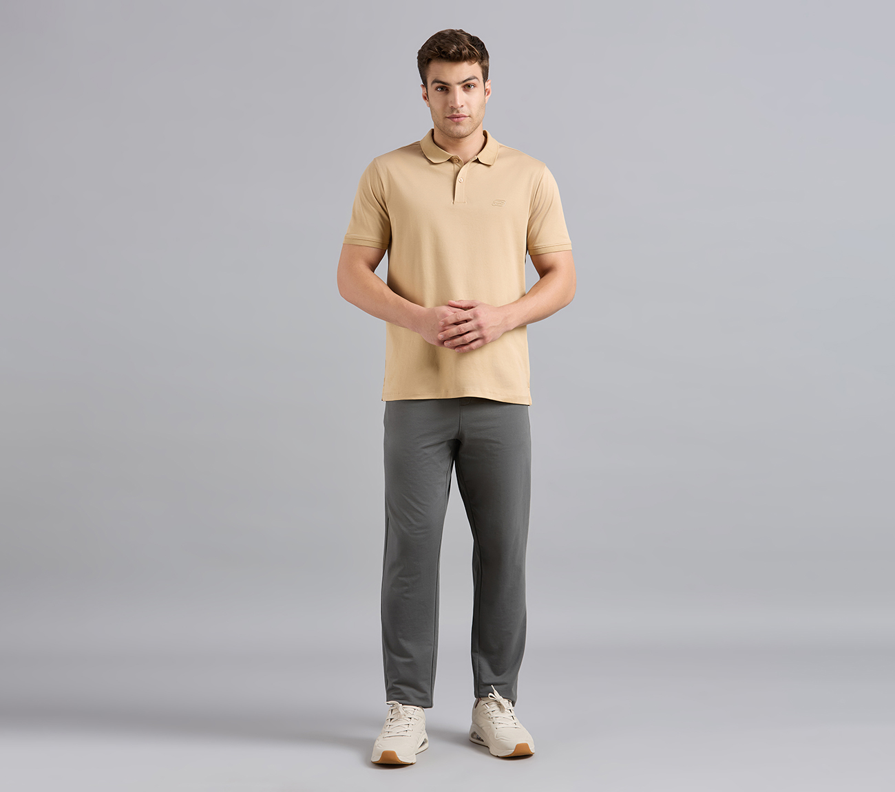 HIGHLANDER FRONT ZIPPER POLO, WHISKEY Apparel Right View