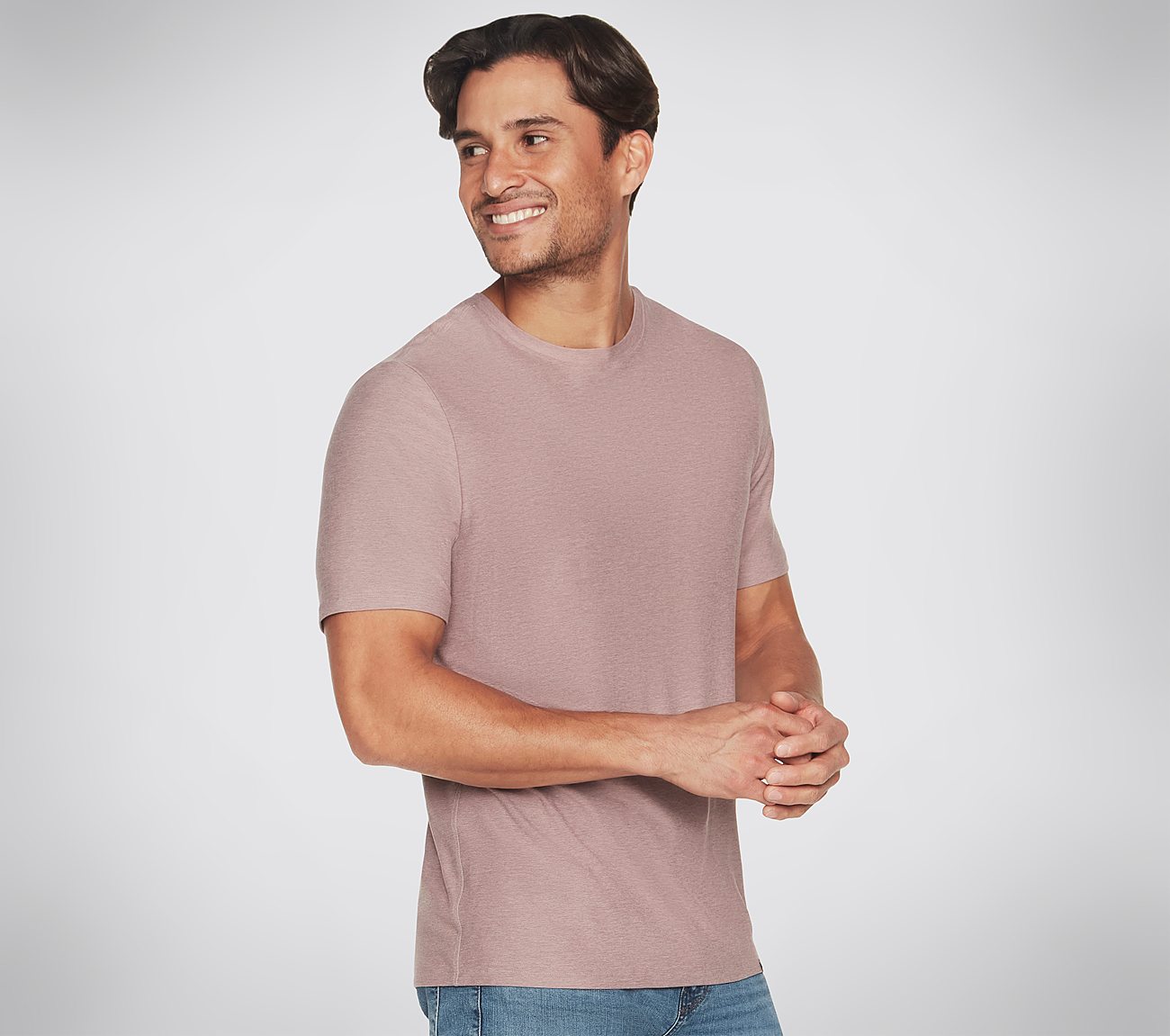 GODRI ALL DAY TEE, TAUPE/LAVENDER Apparels Bottom View