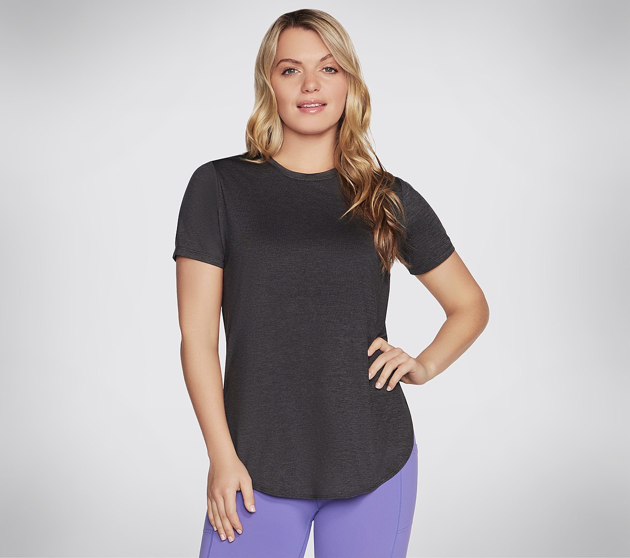 GODRI SWIFT TUNIC T-SHIRT, BLACK Apparel Lateral View