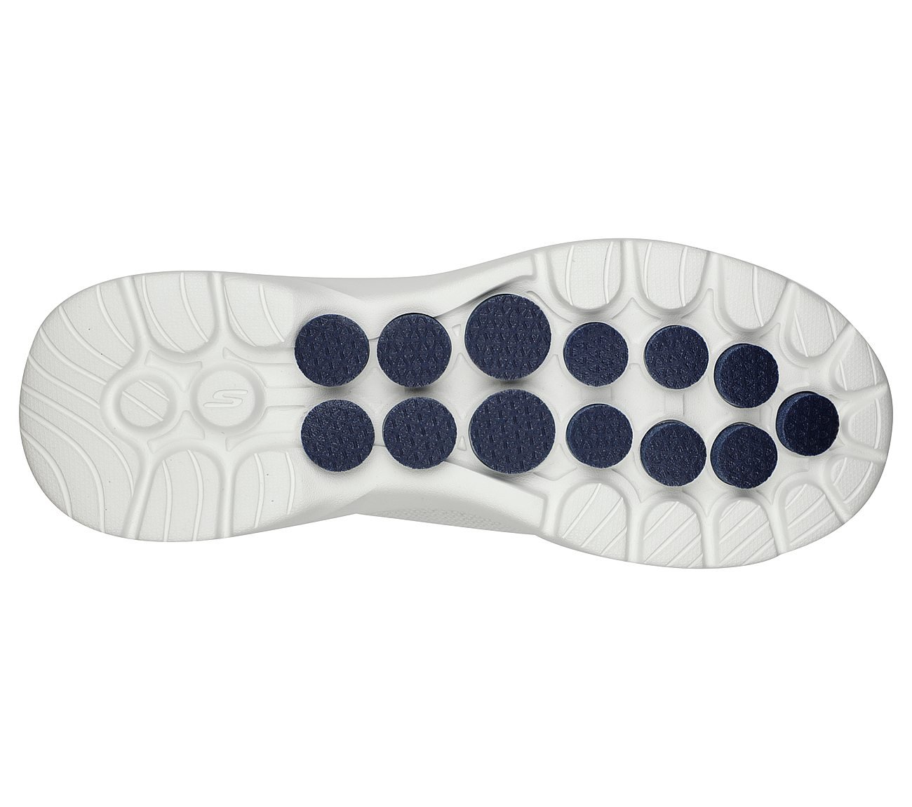 GO WALK 6 - BOLD KNIGHT, WHITE/NAVY Footwear Bottom View