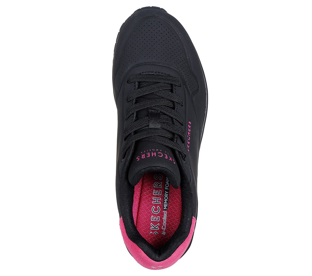 UNO - POP BACK, BLACK/HOT PINK Footwear Top View