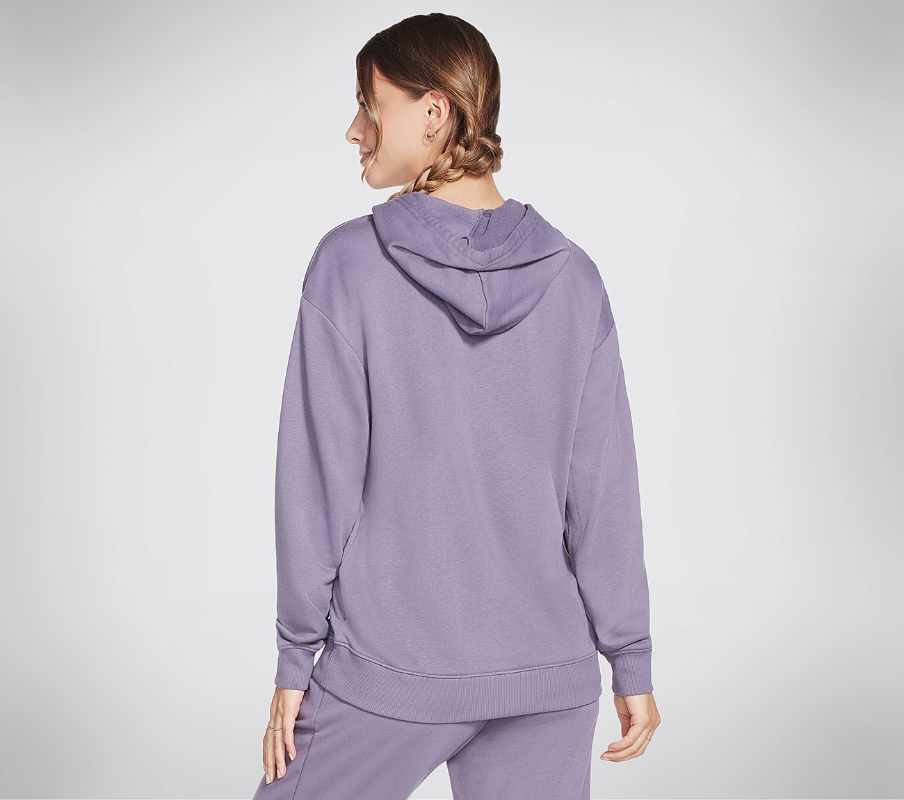 DAWG POUCH P/O HOODIE, GREY/PURPLE Apparels Top View