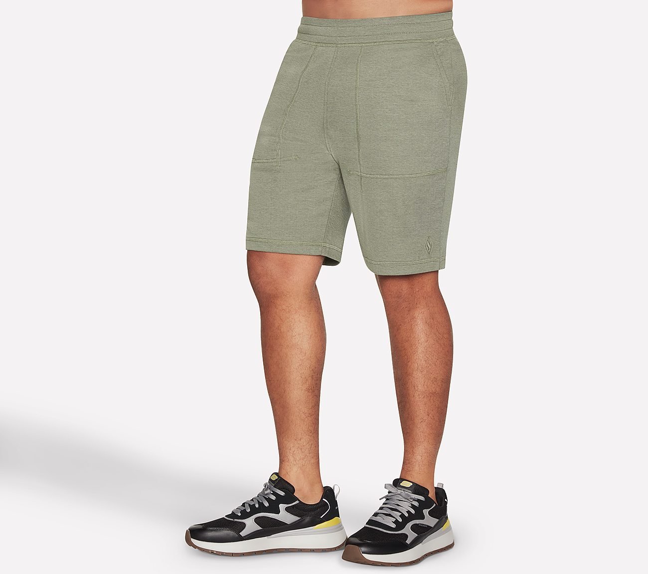 GOKNIT PIQUE 9IN SHORT, LIGHT GREY/GREEN Apparels Left View