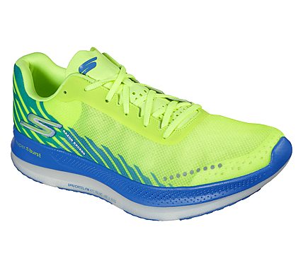 GO RUN RAZOR EXCESS, YELLOW/BLUE Footwear Lateral View