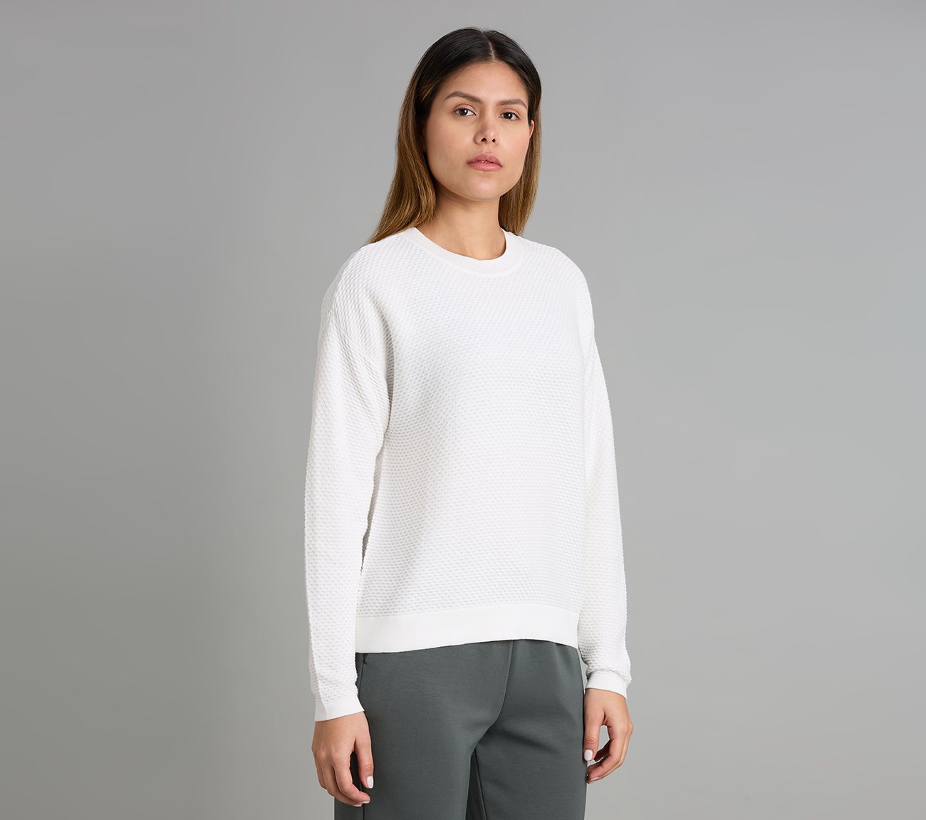 FLATKNIT FULL SLEEVE TEE, WHITE