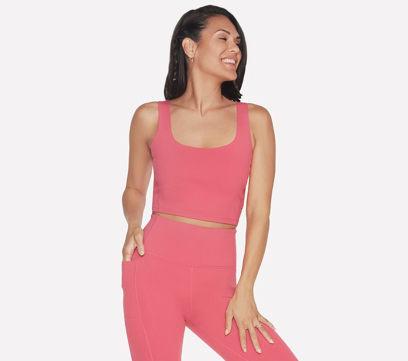 GOFLEX JOY LONGLINE BRA, RED/BLUE Apparels Lateral View