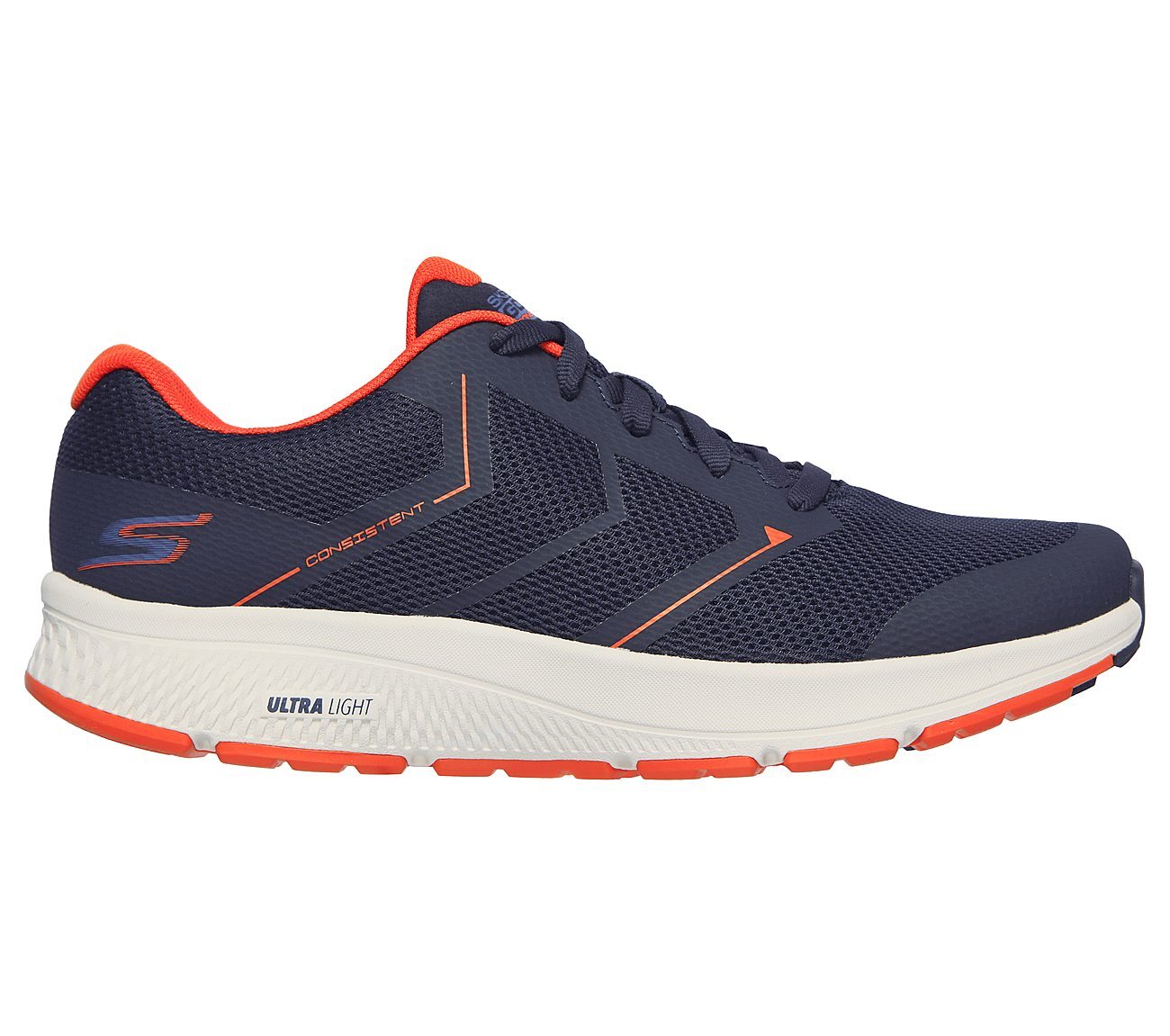 GO RUN CONSISTENT - TRACEUR, NAVY/ORANGE Footwear Lateral View