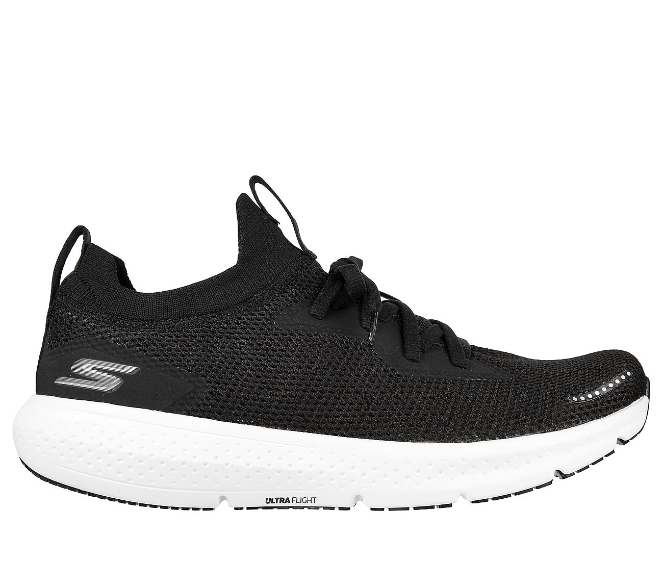 GO RUN SUPERSONIC - APEX, BLACK/WHITE Footwear Lateral View