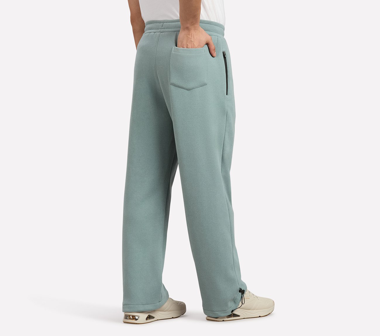 AIRY TRAVELLER FLEECE PANT, OFF WHITE/NAVY