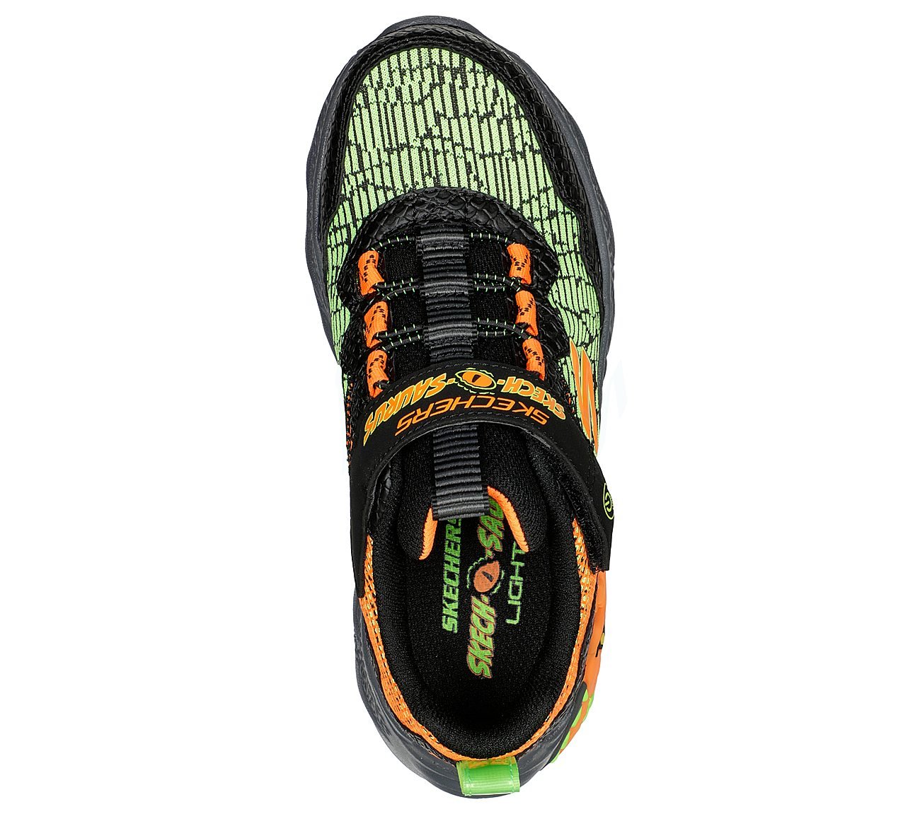 DINO-LIGHTS, BLACK/ORANGE Footwear Top View