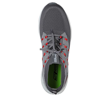 GO RUN 7 -, CHARCOAL/RED Footwear Top View