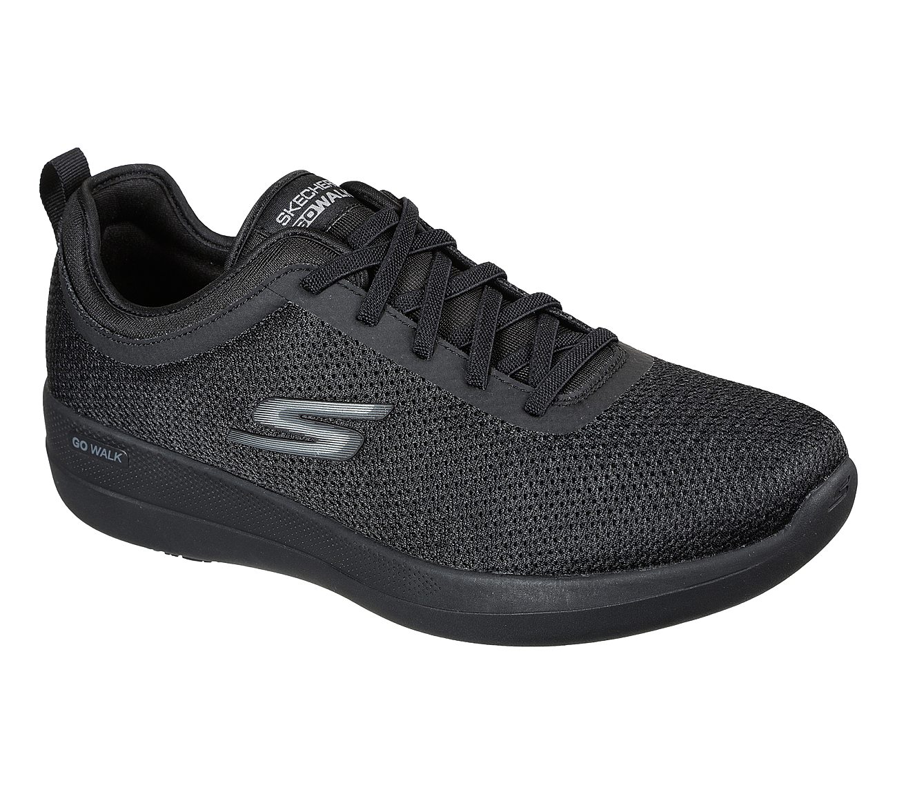 Skechers Black Go Walk Stability Progress Mens Lace Up Shoes - Style ID ...