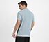 BRANDED DOUBLE PLACKET POLO, CHARCOAL/LT. BLUE