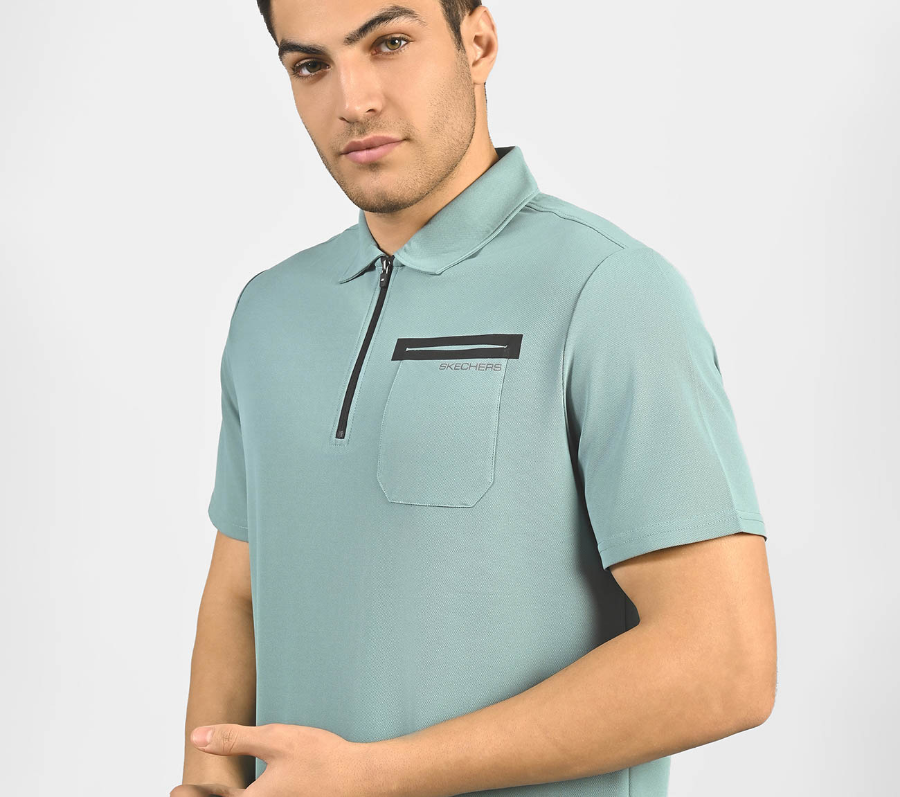 ZIP CLOSURE POLO, SAGE Apparel Right View