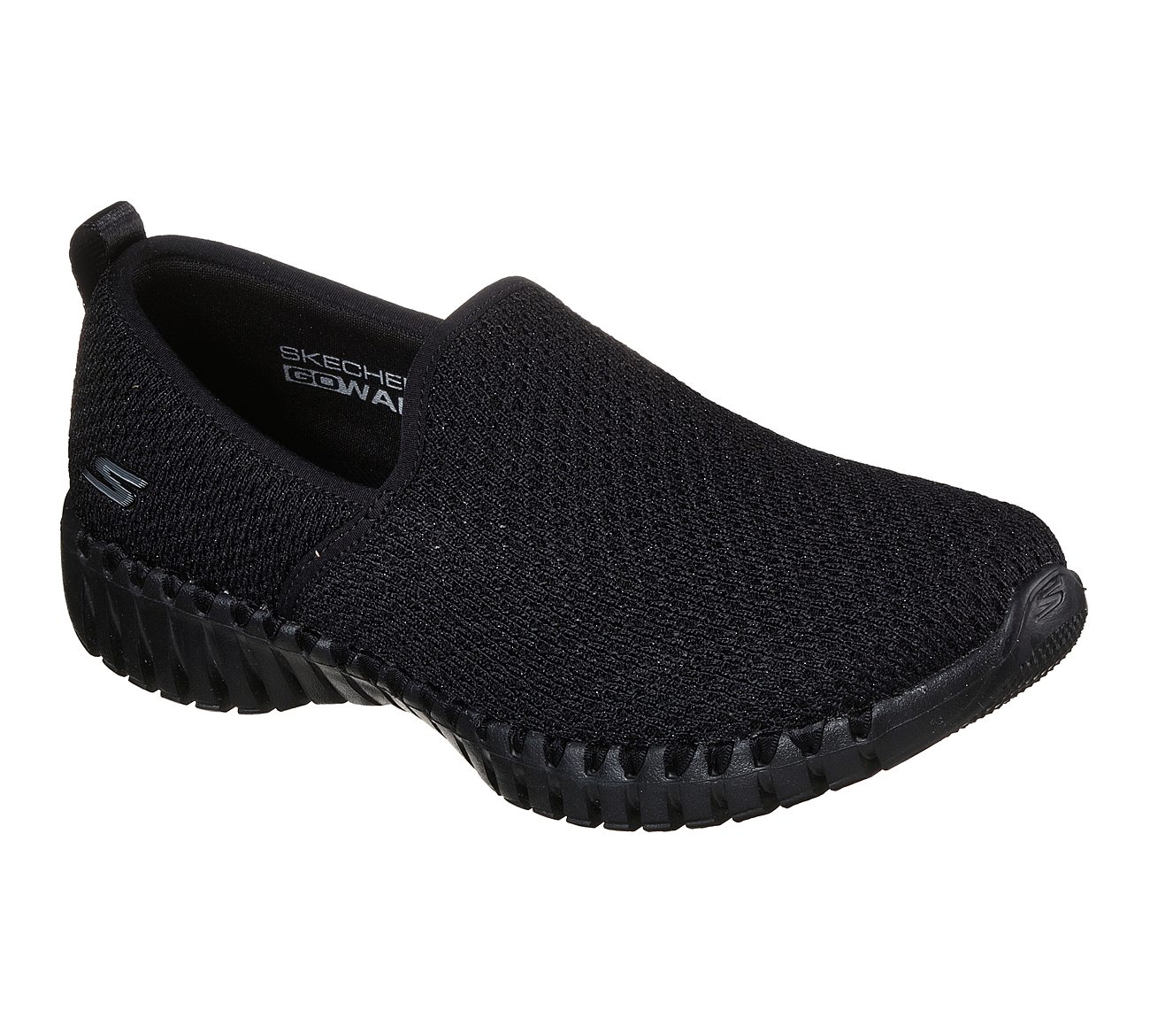 GO WALK SMART-OCEAN GLIMMER, BBLACK Footwear Top View