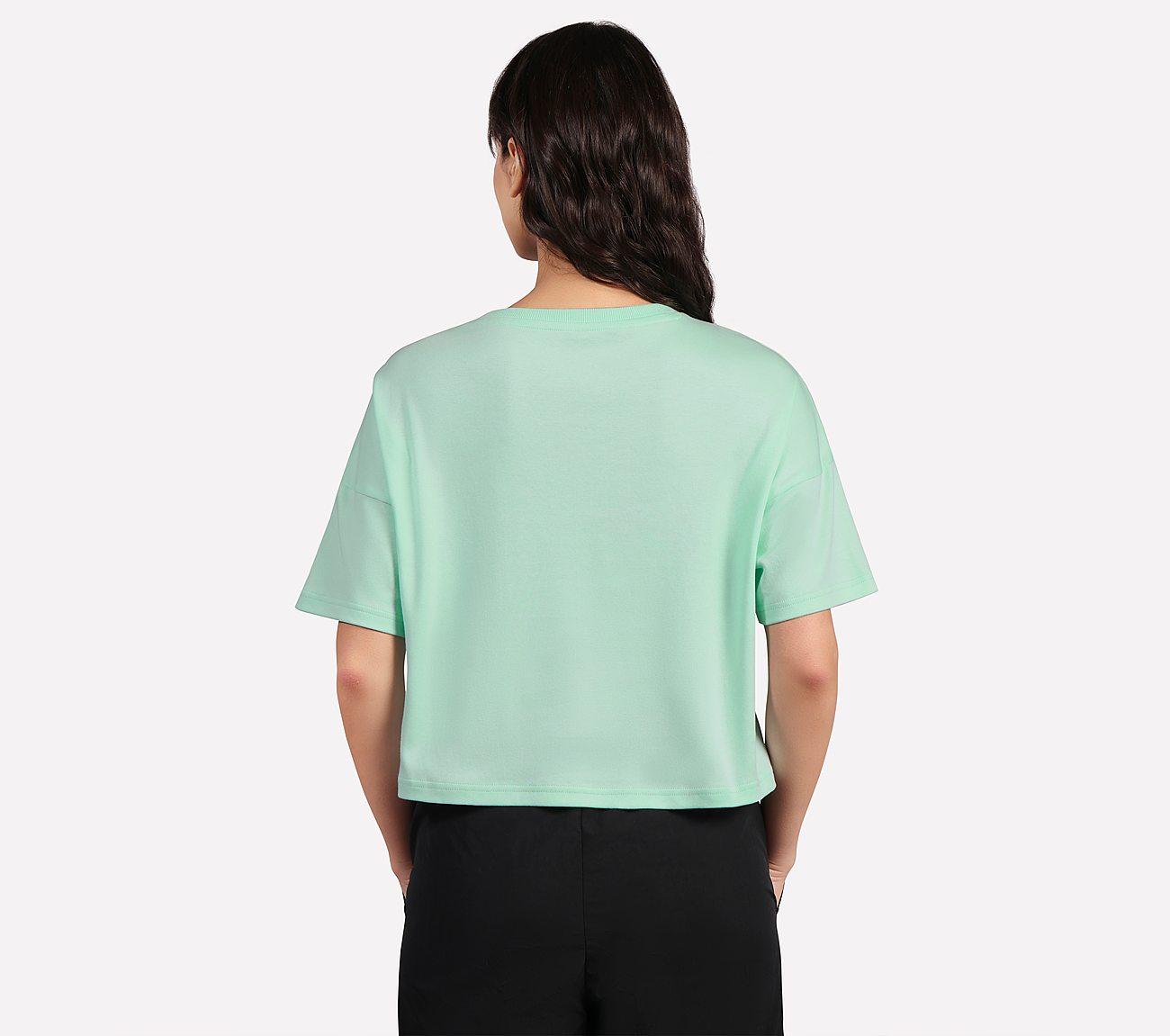 EMBROIDERED BOXY FIT T-SHIRT, AQUA/PURPLE