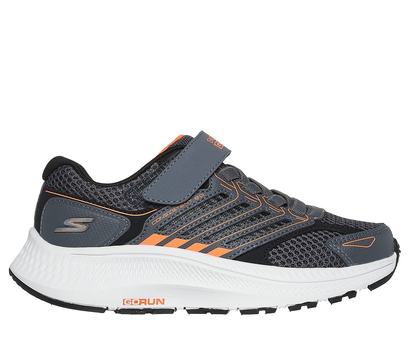 GO RUN CONSISTENT 2, CHARCOAL/ORANGE Footwear Lateral View