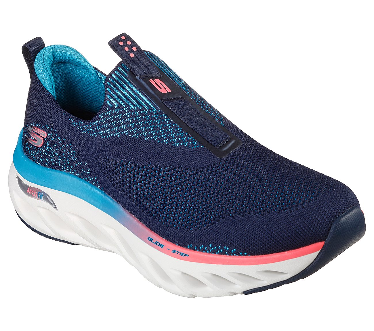 ARCH FIT GLIDE-STEP, NAVY/MULTI Footwear Lateral View