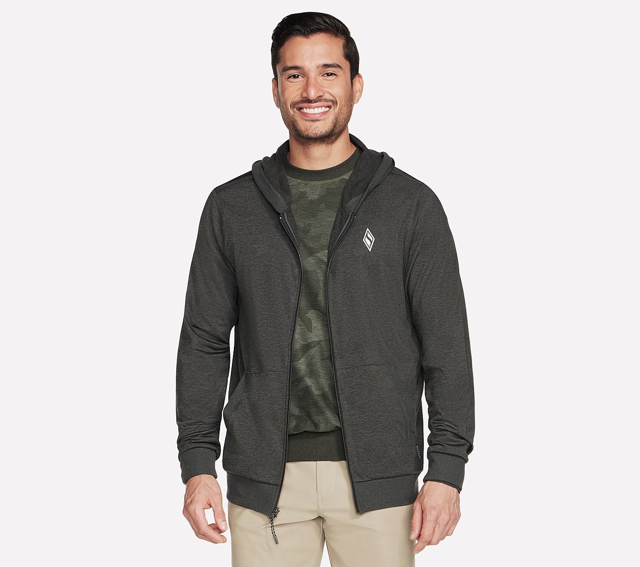 SKECH KNITS ULTRA GO FULL ZIP, OOLIVE Apparels Left View