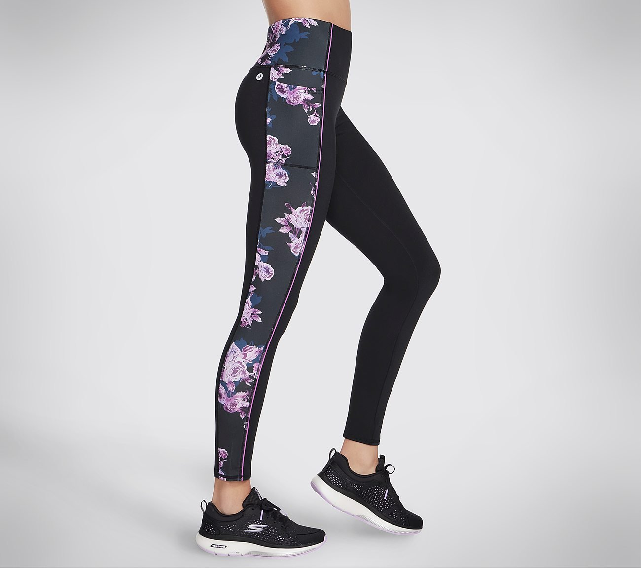 GOSTRETCH WINTER BLOOM LEGGING, BLACK/LAVENDER/PINK Apparels Bottom View