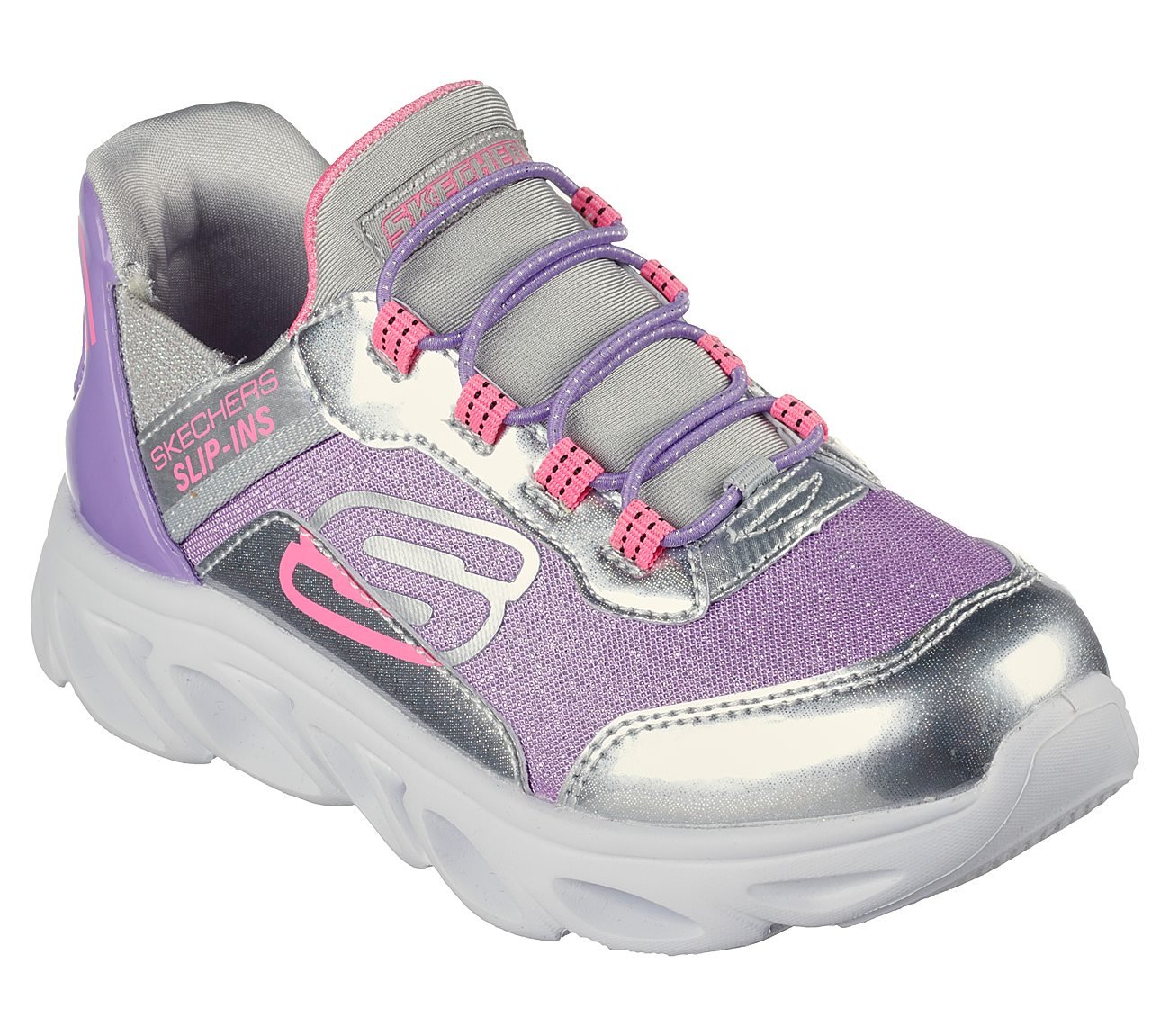 FLEX GLIDE, GREY/LAVENDER Footwear Lateral View