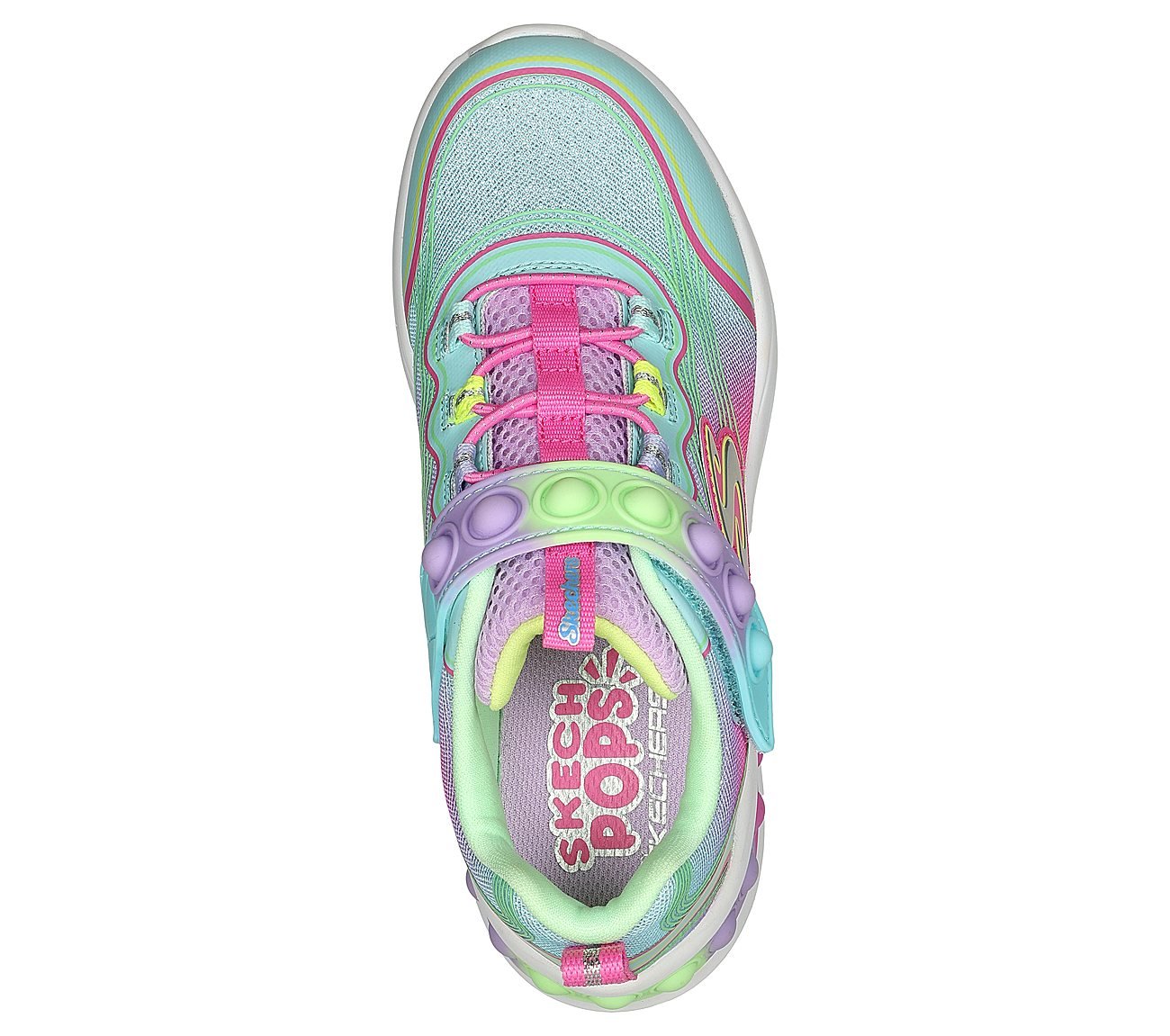 SKECH POPS BLAST, AQUA/MULTI Footwear Top View