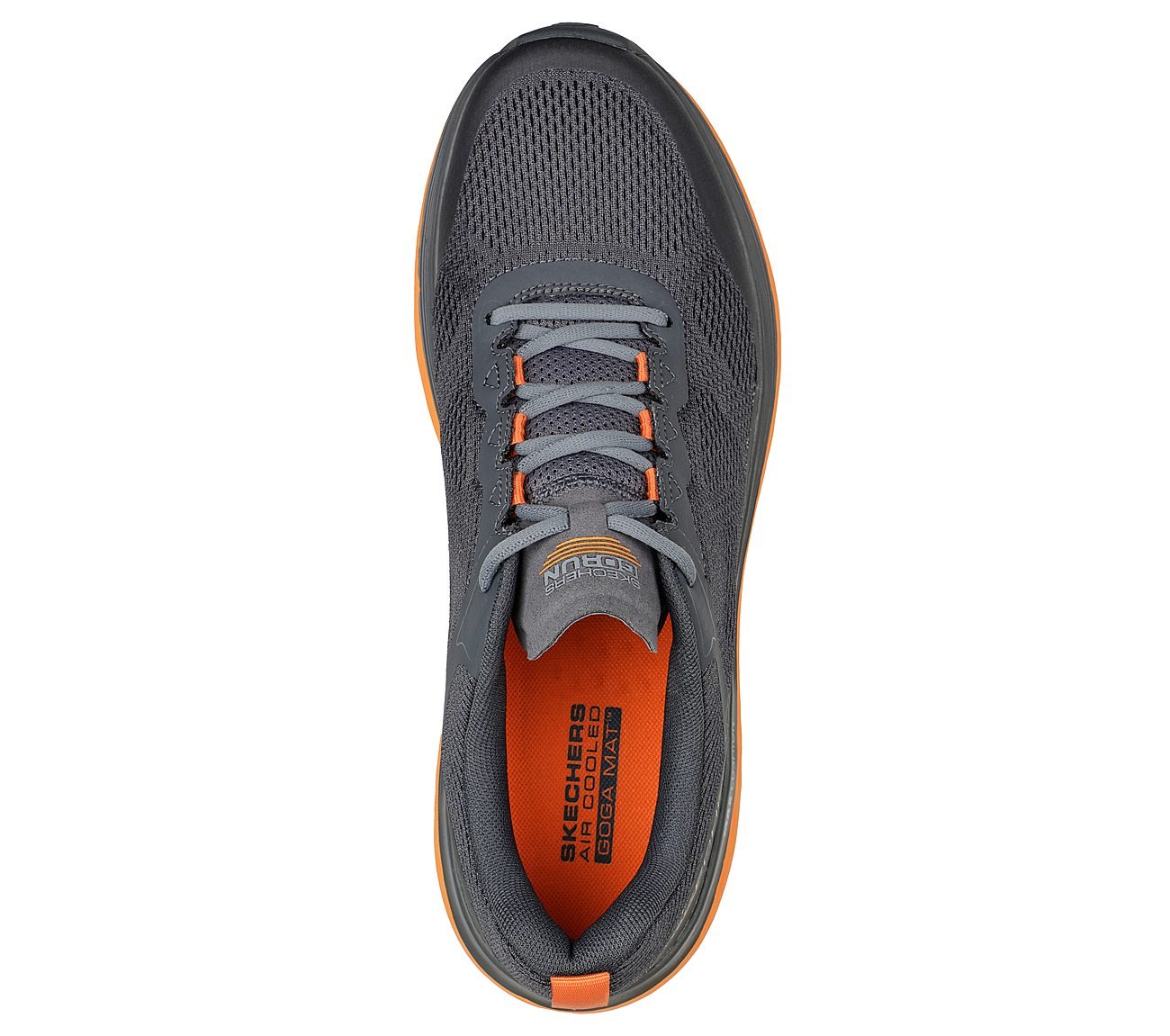 MAX CUSHIONING DELTA, CHARCOAL/ORANGE Footwear Top View