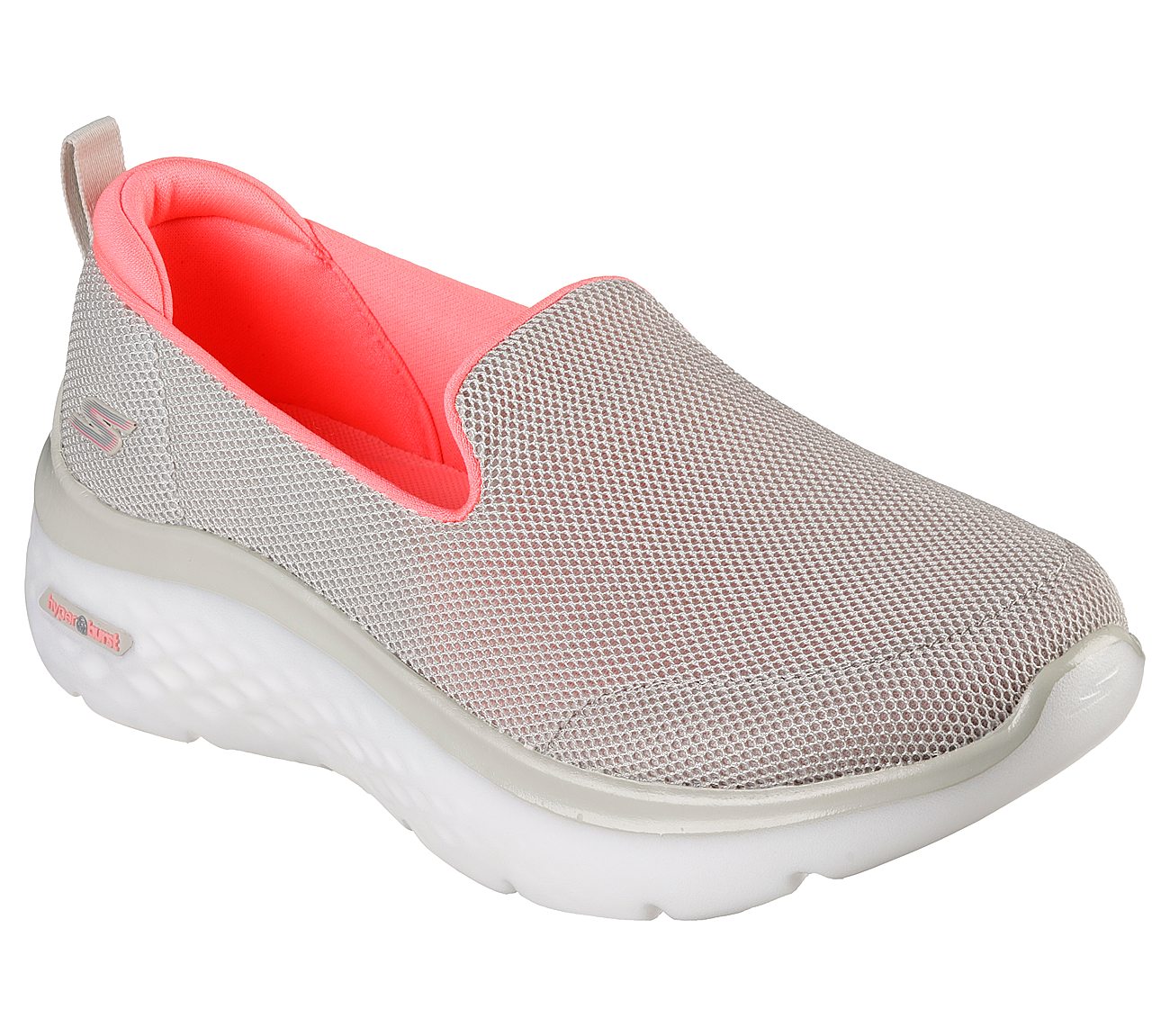 GO WALK HYPER BURST-EXTREME O, TAUPE/CORAL Footwear Lateral View