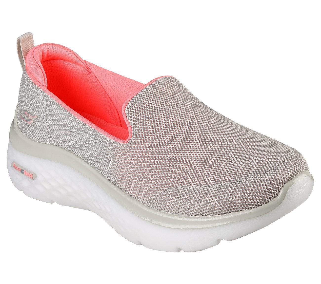 GO WALK HYPER BURST-EXTREME O, TAUPE/CORAL Footwear Lateral View