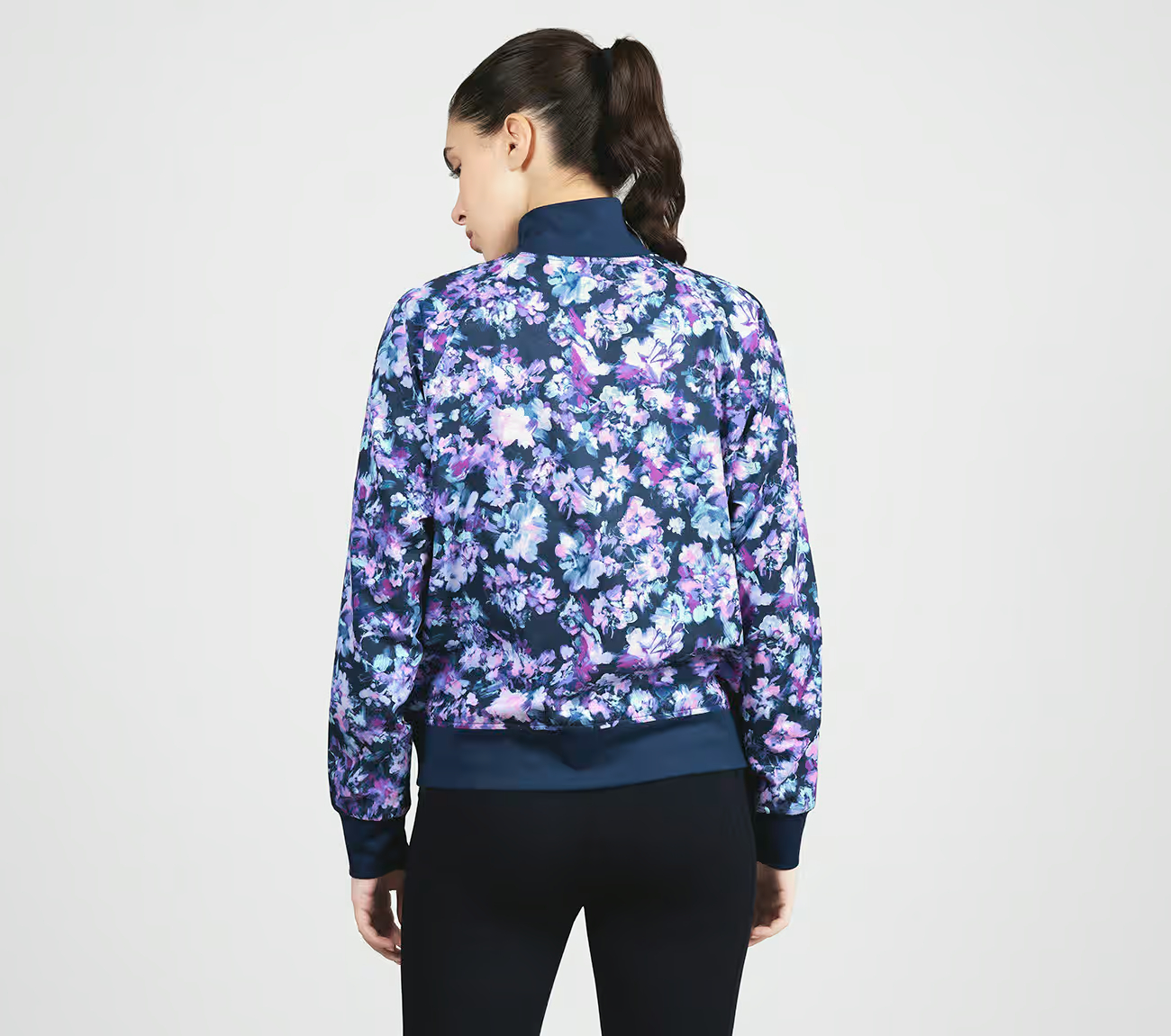 MISTY FLORAL REVERSIBLE JACKET, BLUE/LAVENDER Apparels Left View