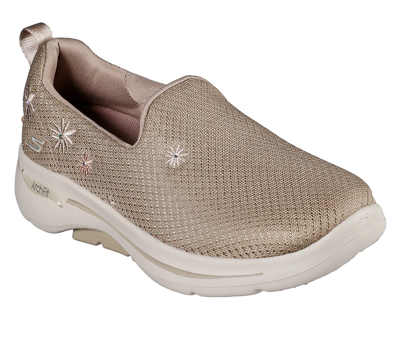 GO WALK ARCH FIT- DAISY DREAM, TTAUPE Footwear Lateral View
