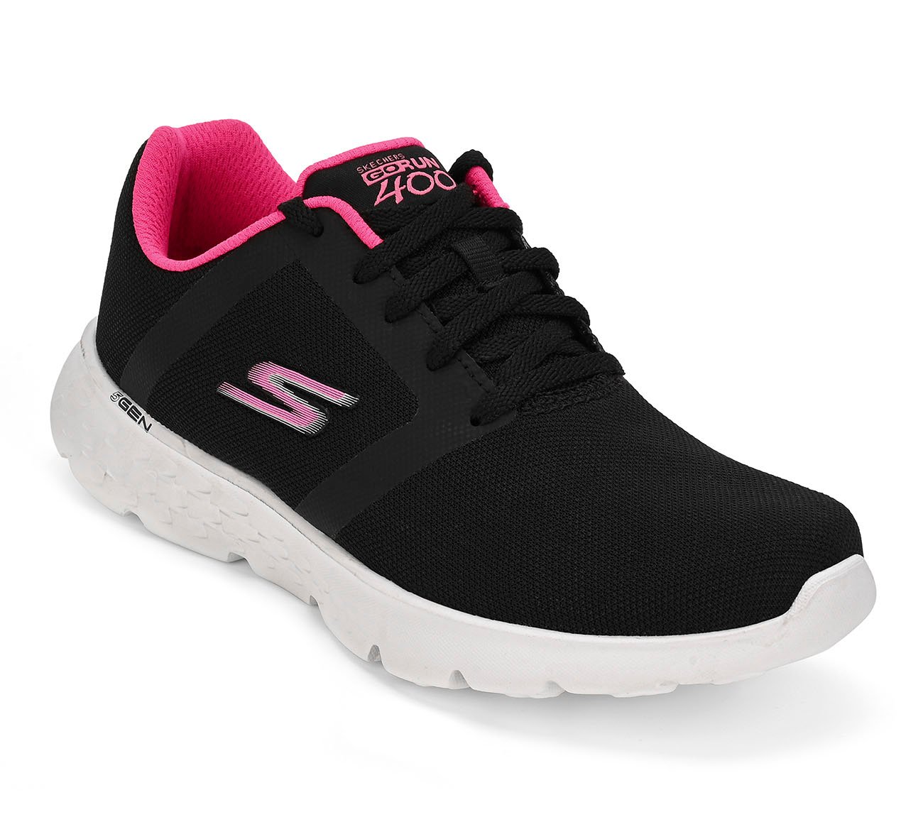 GO RUN 400, BLACK/PINK Footwear Right View