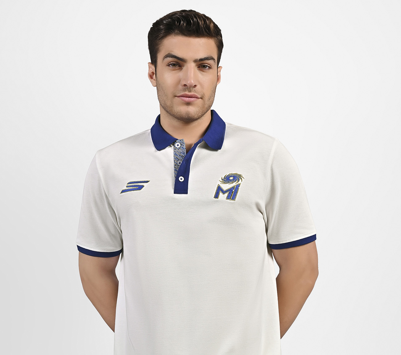MUMBAI INDIANS: POLO WITH EMBROIDERED LOGO