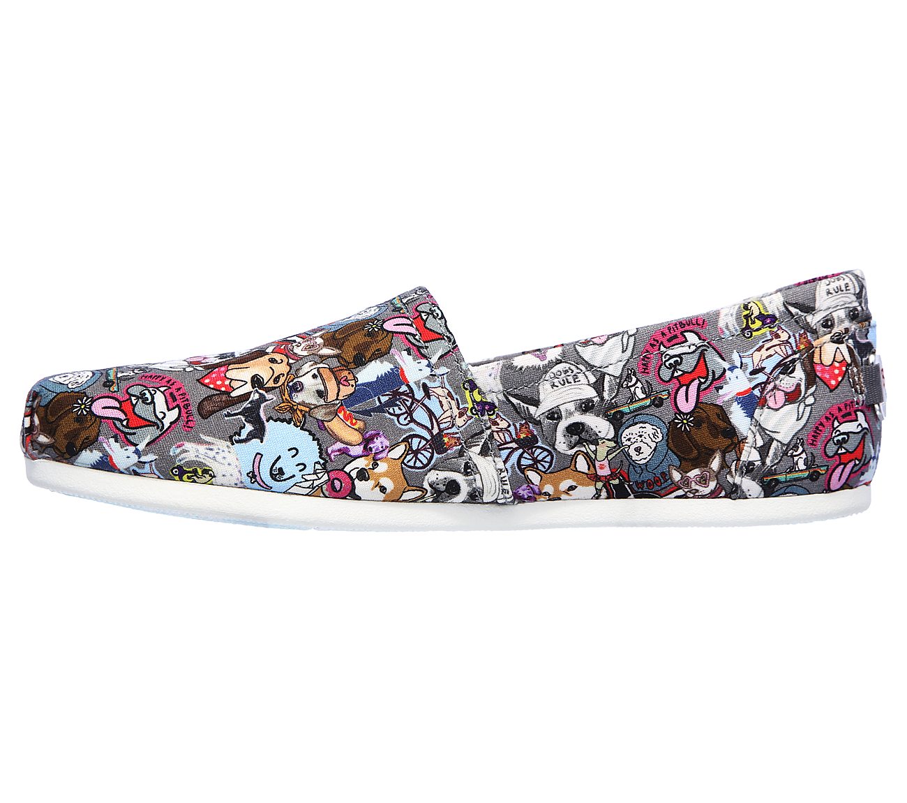 BOBS PLUSH - DOGGONE IT, GREY/MULTI Footwear Left View