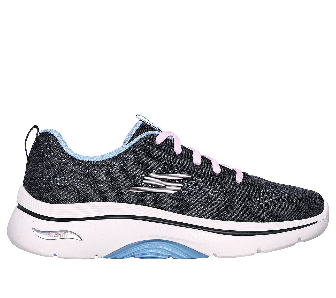 GO WALK ARCH FIT 2.0 - VIVID, BLACK/BLUE Footwear Lateral View