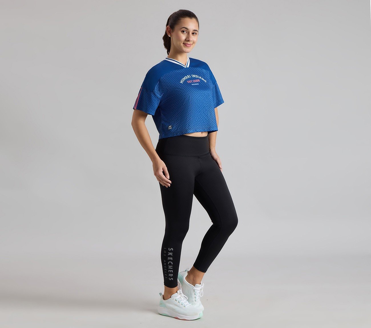 MUMBAI INDIANS CROP TOP, NAVY/PERIWINKLE