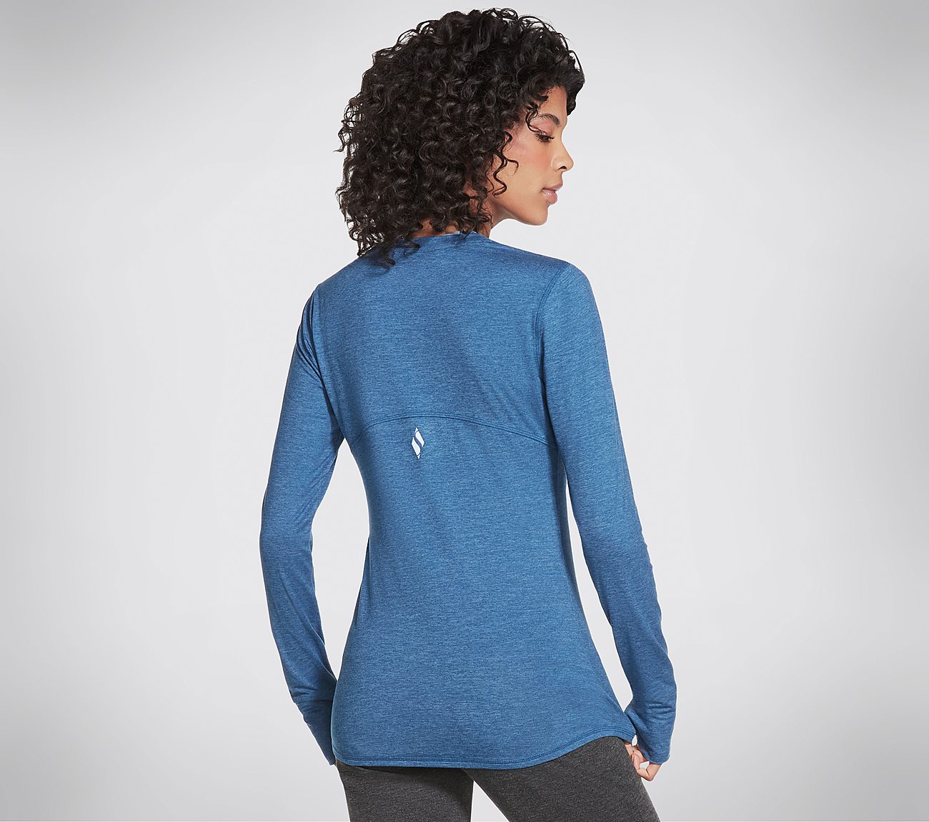 FLOW LONG SLEEVE TOP, BLUE/GREY Apparels Top View